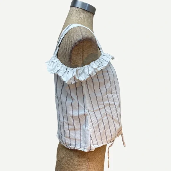 Mango ruffle button front‎ tie tank 4 - Picture 3 of 5